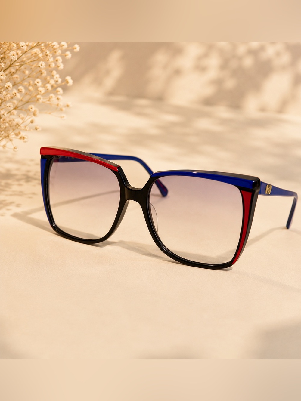 Anne Klein Fiorella Eyeglasses Frames Blue Red 55-17 135 Designer Frames Italy